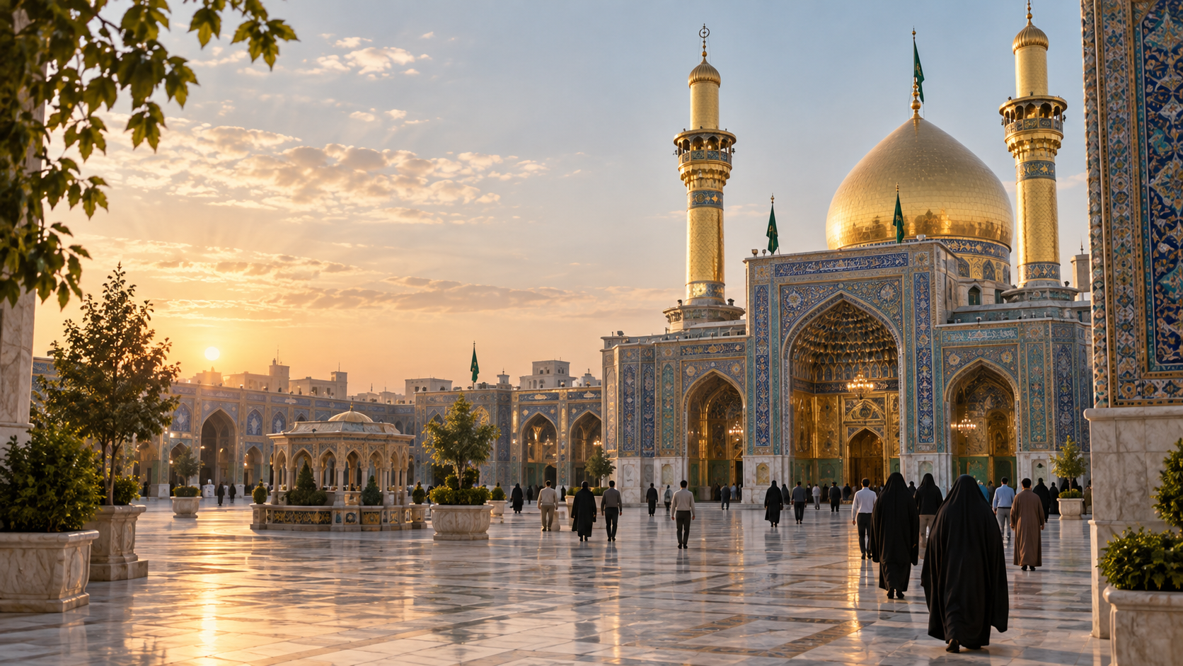 زائران کنار ضریح امام رضا (ع)